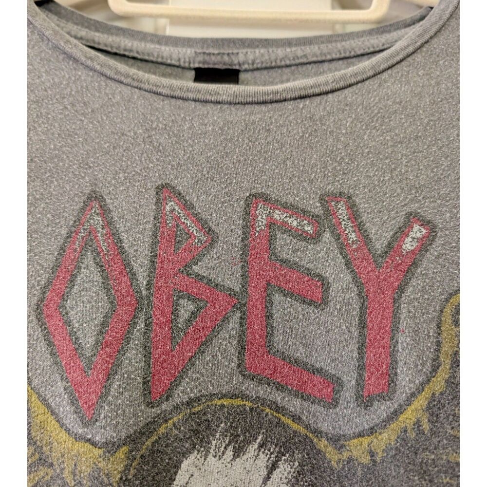 VTG. Y2K Men's OBEY World Tour 89 Eagle Made in USA Graphic Cotton T Shirt, Sz S - Picture 8 of 8